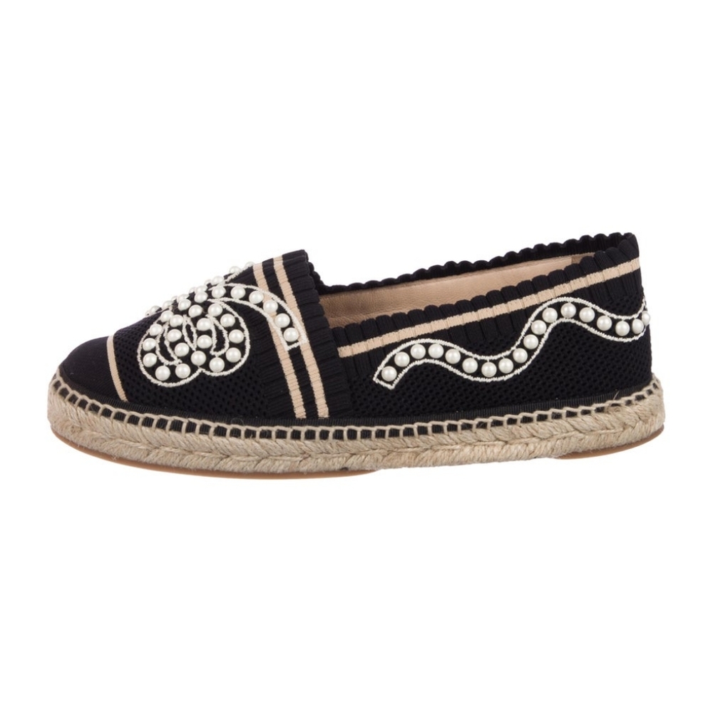 Fendi Rockoko Pearland Embellished Espadrilles